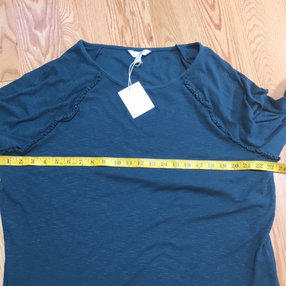 New! LC Lauren Conrad 0X mystique blue Raglan long sleeve ruffled top. - Picture 6 of 9